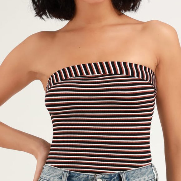 Free People Show Me Ribbed Striped Tube Top - Picture 4 of 11